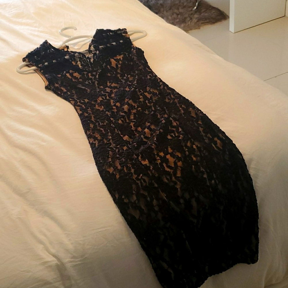 Black dress nude illusion